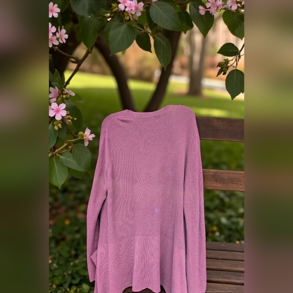 Croft & Barrow Classic Ribbed Open-Front Cardigan Merlot Heather, Large (EUC) - Picture 9 of 10